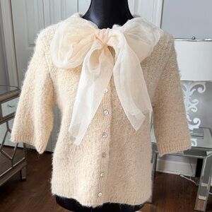 Philosophy by Republic Clothing - Cardigan/Top Lovely Sheer Bowtie Medium NWT